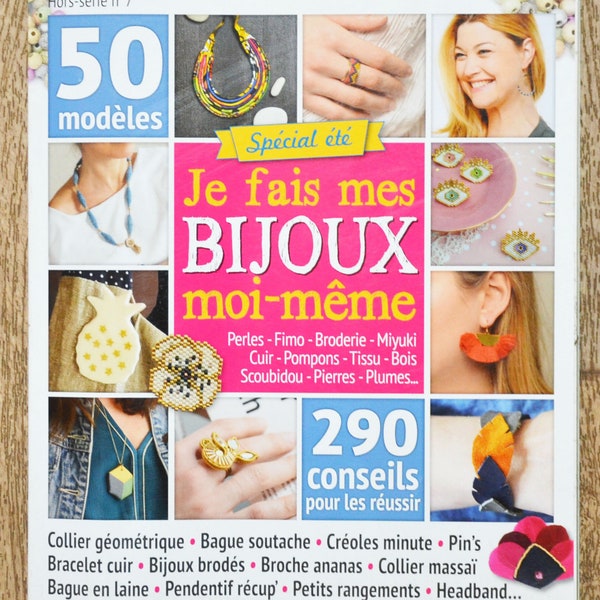 Magazine Je crée mes bijoux moi-même, création bijoux, bijoux tissés, bracelets tissés, bracelets colorés, bijoux en wax, boucle d'oreille