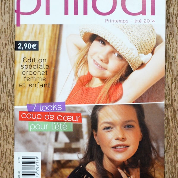 Mini magazine Phildar Printemps-été 2014 / 7 looks coup de coeur pour l'été, catalogue crochet, patron crochet, robe en crochet, top femme