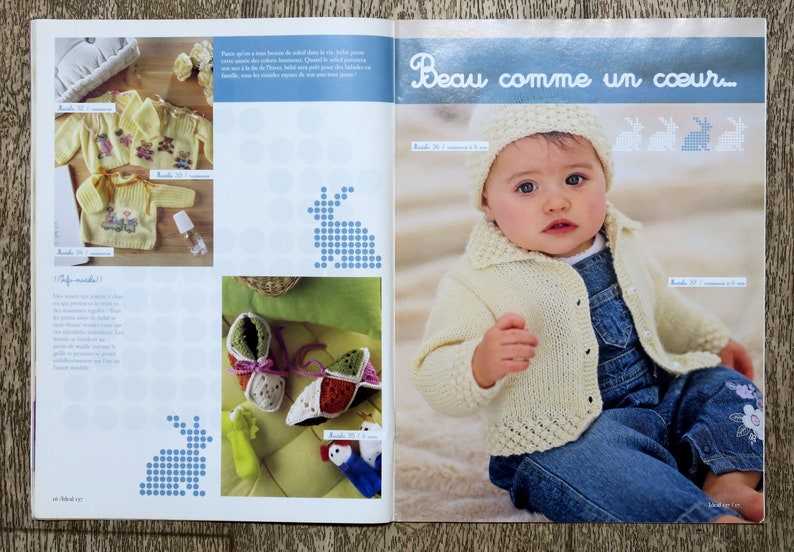 Ideal Layette Magazine 137, Strickkatalog, Strickmuster, Babystricken, gestrickte Babyausstattung, Sommerstricken, Babyoverall, Babykleid Bild 8