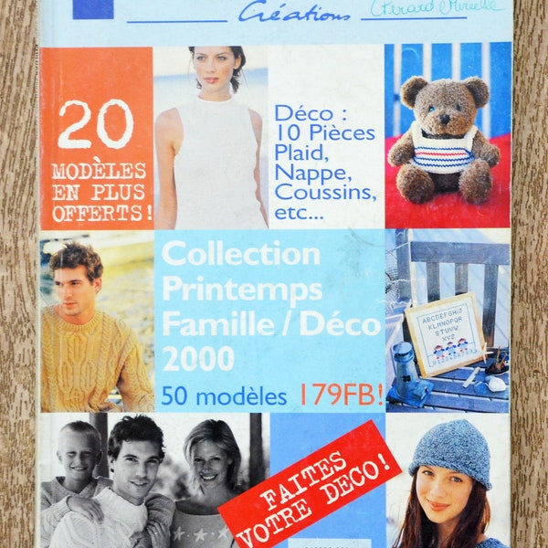 Magazine Phildar 330 / Printemps 2000, magazine tricot, patron tricot, pull femme, pull homme, tricot irlandais, décoration en tricot