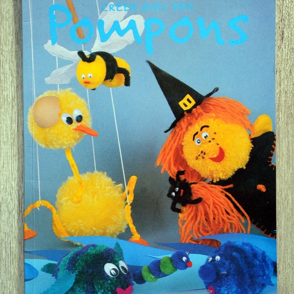 Book created with tassels / Edition MAL wool Pompom, creations in wool, wool, wool characters decorative balls of wool