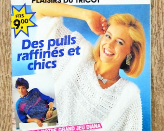 Diana knitting magazine Plaisirs du tricot 2, knitting catalog, vintage knitting, women's knitting, pastel sweater, sequin sweater, angora sweater