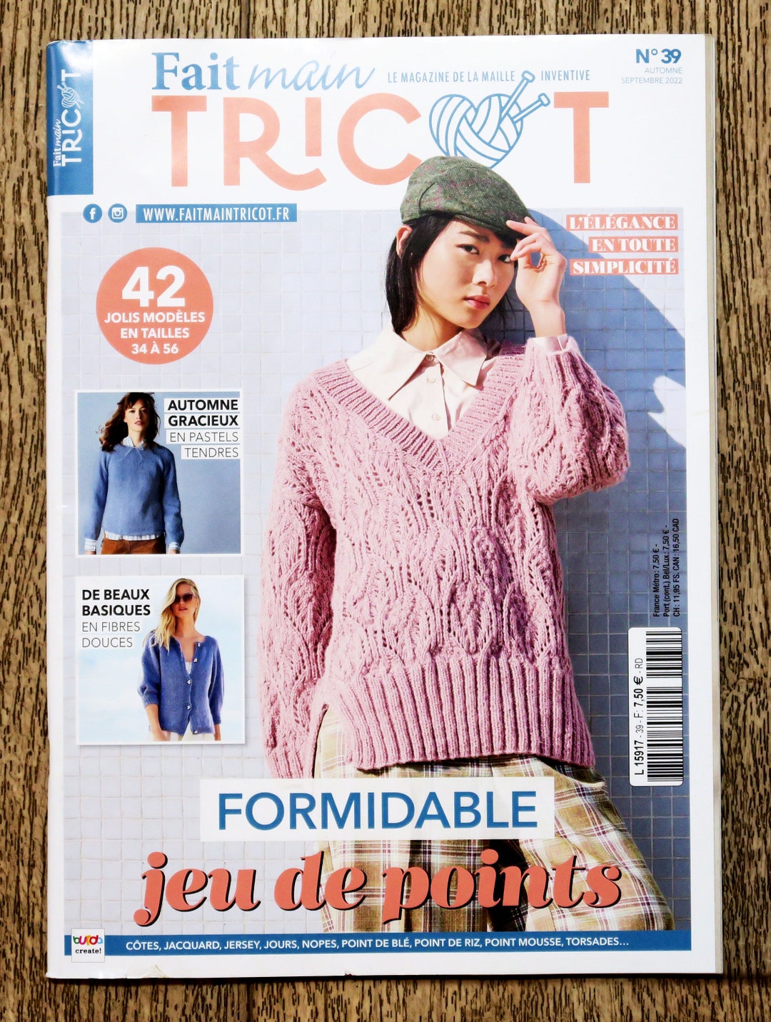 Magazine Fait main Tricot 39 Septembre 2022, patron tricot