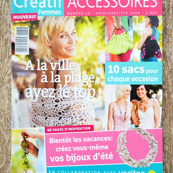 Magazine Femmes d'aujourd'hui Créatif  26 Spécial accessoires, magazine de création de bijoux, accessoires en tricot, sac en tricot, crochet