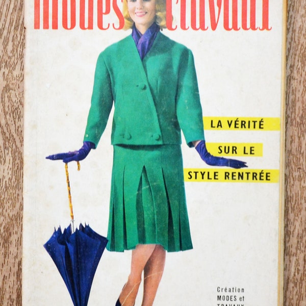 Magazine Modes & Travaux 729 / Septembre 1961, tricot vintage, crochet vintage, magazine tricot, catalogue tricot, layette vintage