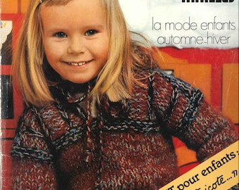 Magazine Phildar knits 47 / Autumn-winter children, vintage knitting, Phildar catalog, children&#39;s knitting, winter knitting, vintage sweater