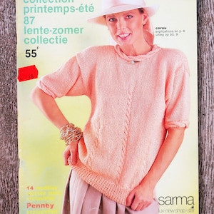 Sarma/nopri knitting magazine / Spring-summer 1987, Vintage knitting, knitting catalog, knitting pattern, women's knitting, knitting explanations