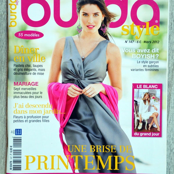 Magazine Burda de mars 2012 (147), patron couture, patron Burda, magazine couture, explications couture, patron robe, grandes tailles