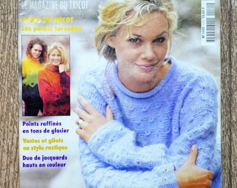 Magazine tricot Sandra 171 / Octobre 1998, catalogue tricot, tricot vintage, tricot jacquard, tricot femme, tricot homme, patron tricot