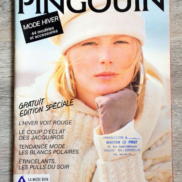 Magazine Penguin 76 / Winter fashion, knitting magazine, knitting catalog, winter knitting, women's knitting, vintage knitting, jacquard sweater