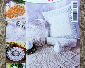 Magazine Diana Ouvrages 144, catalogue de crochet, magazine de crochet, schéma crochet, napperon au crochet, coussin en crochet, brise-bise