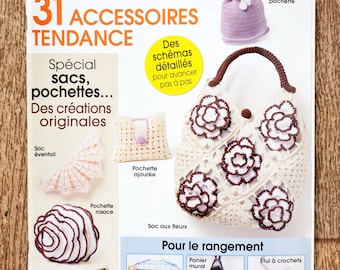 Revue Passion Crochet 12 / 31 accessoires tendance, magazine crochet, patron crochet, sac au crochet, technique crochet, pochette en crochet