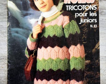 Les doigts agiles / Tricotons pour les juniors 113, tricot vintage, patron tricot, tricot enfant, patron crochet, pull enfant, revue tricot