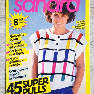 Sandra 36 Knitting Magazine / juli 1987, breicatalogus, vintage breien, opengewerkt breien, damesbreien, kinderbreien, breipatroon