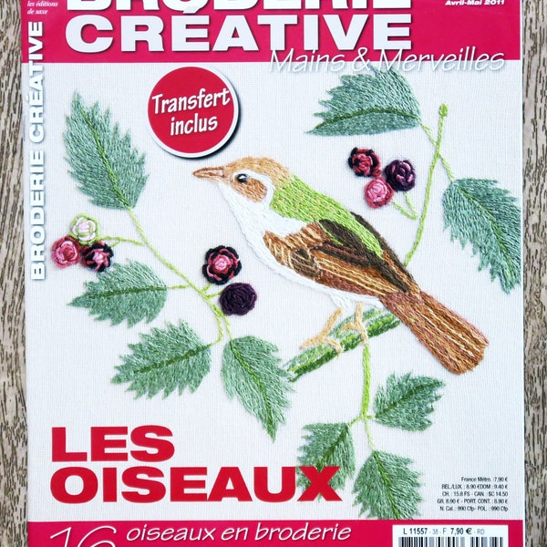 Revista Mains et Merveilles / Bordado creativo 38, revista de bordado, bordado tradicional, bordado de pájaros, bordado de teta