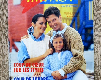 Magazine Impact de Phildar / 1er trimestre 1994, magazine tricot, catalogue tricot, catalogue Phildar, pull Phildar, pull femme, pull enfant