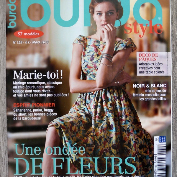 Magazine Burda de mars 2013 (159), patron couture, patron Burda, magazine couture, explications couture, patron robe, grandes tailles