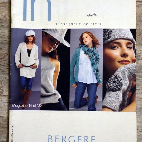 Magazine tricot Bergère de France 132, catalogue tricot, tricot hiver, tricot femme, patron tricot, accessoires tricotés, pull femme