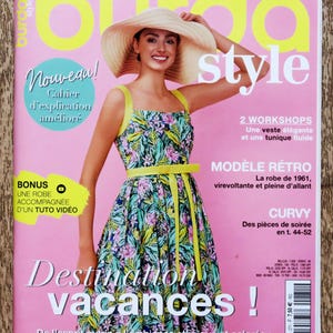 Revista Burda de julio 2022, patrón de costura, patrón Burda, revista de costura, patrón mujer, patrón vestido, patrón falda, patrón chaqueta