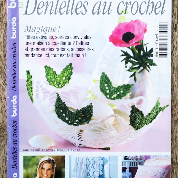 Magazine Burda spécial E916/ Dentelles au crochet, magazine crochet, patron crochet, Pull en crochet, rideaux en crochet, bordure en crochet