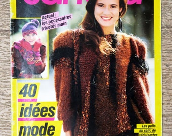 Magazine tricot Sandra 64 / Novembre 1989, catalogue tricot, tricot vintage, tricot ajourés, tricot femme, tricot enfant, patron tricot