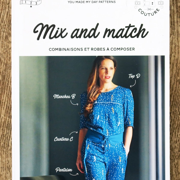 Livre Mix and match / combinaisons et robes à composer, livre de couture, patron couture, technique couture, couture femme, patron femme