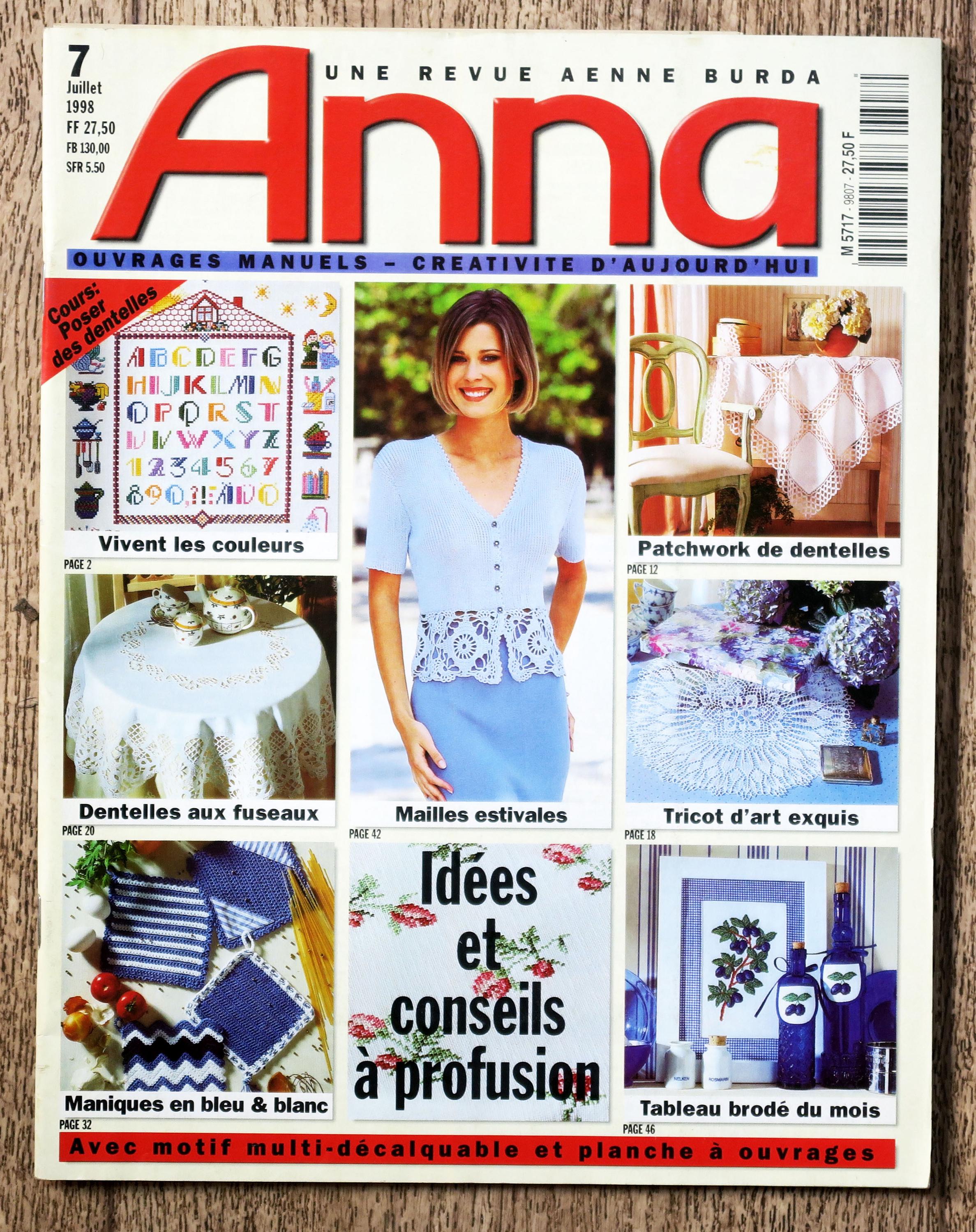 Magazine Burda Special Hardanger 1999 - Modèles Tricot, Crochet, Napperon, Patrons