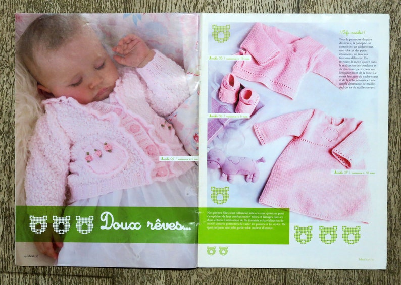 Ideal Layette Magazine 137, Strickkatalog, Strickmuster, Babystricken, gestrickte Babyausstattung, Sommerstricken, Babyoverall, Babykleid Bild 2