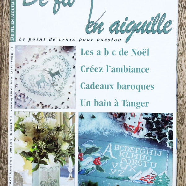 Magazine De fil en aiguille 34, magazine broderie, grilles broderie, revue broderie, Magazine point de croix, broderie de Noël,, abécédaire