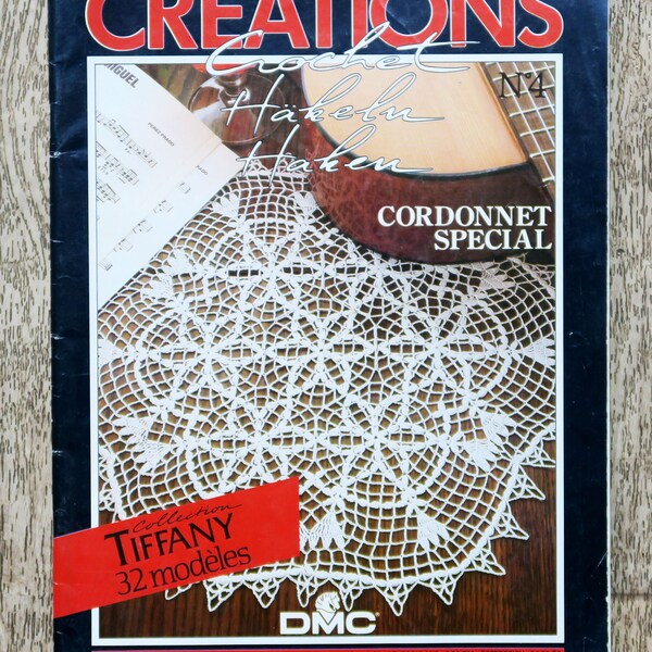 Magazine Créations crochet spécial cordonnet, catalogue crochet, patron crochet, décoration en crochet, napperon au crochet