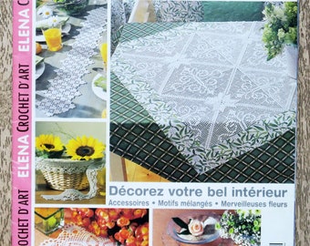 Magazine Elena crochet d'art 44, magazine de crochet, revue de crochet, napperon au crochet, dentelle au crochet, centre de table en crochet