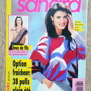 Sandra 84 Knitting Magazine / juli 1991, breimagazine, breicatalogus, vintage breien, breien voor vrouwen, breipatroon, breien voor kinderen