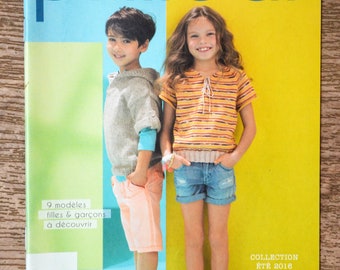 Mini-Magazin Phildar 645 / 9 Kinder-Modelle, Strick-Katalog, Strickmuster, Kinderstrick, gestreifter Pullover, Kinderpullover, Kinder-Tank-Shirt