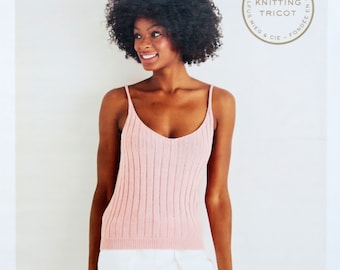 Knitting sheet DMC 7148 / Women's top, knitting magazine, knitting explanations, knit tank top, knitting tutorial, women's top, women's tank top