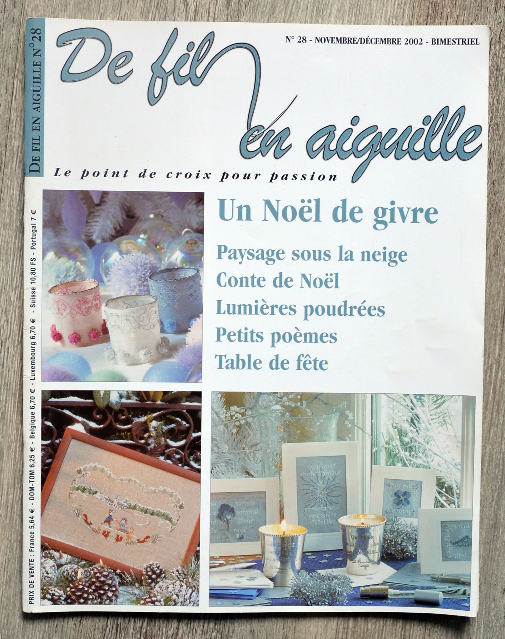 刺繍雑誌「De fil en aiguille」28号、刺繍雑誌、刺繍チャート、刺繍