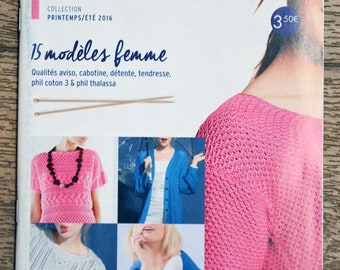 Mini magazine Phildar 640 / 15 modèles femme, catalogue tricot, patron tricot, crochet femme, patron pull, tricot été, pull femme