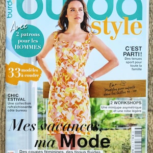 Revista Burda Julio 2023, patrón de costura, patrón Burda, revista de costura, instrucciones de costura, patrón de vestido, patrón de blazer de mujer