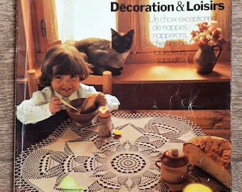 Phildar Home Decor and Leisure Magazine 1, Phildar catalog, crochet pattern, crochet decoration, vintage crochet, crochet tablecloth