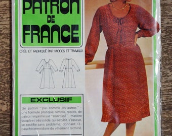 Pocket pattern of France 937 / Dress in printed silk, couture pattern, vintage pattern, dress pattern, vintage dress, floral dress