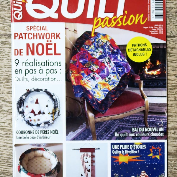 Revista quilt passion / noviembre-diciembre 2010 y enero 2011, patrón patchwork, patrón de costura, cuadros patchwork, patchwork navideño