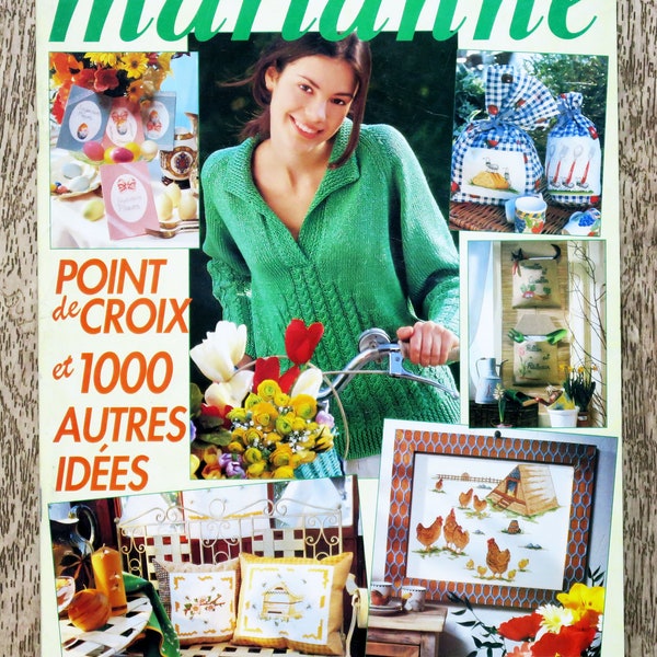 Magazine Les idées de Marianne / Avril 2001, magazine broderie, grilles broderie, revue broderie, Magazine point de croix, magazine tricot