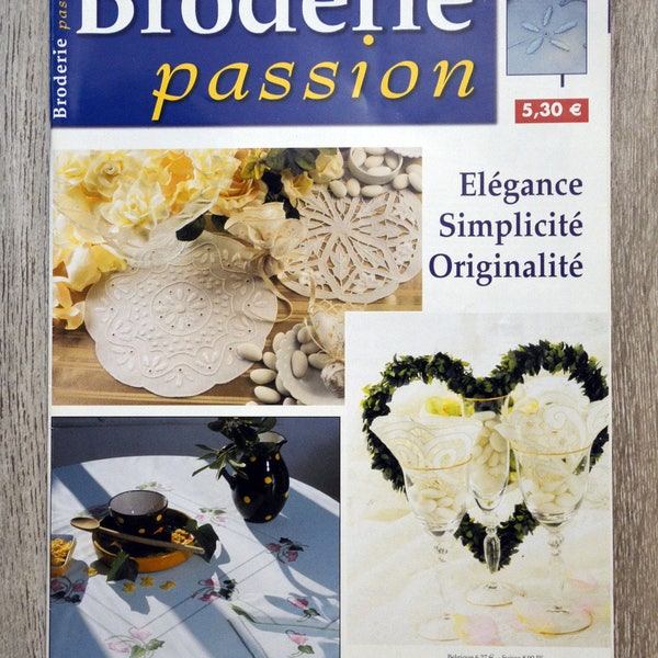 Magazine Broderie Passion 5 / Février 2002, revue de broderie, broderie traditionnelle, nappe brodée, napperon brodé, broderie fleur