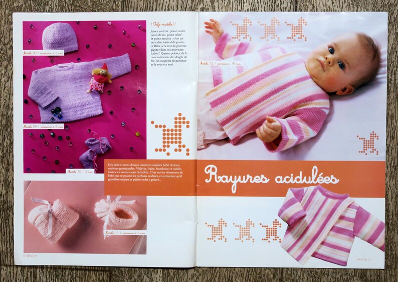 Ideal Layette Magazine 137, Strickkatalog, Strickmuster, Babystricken, gestrickte Babyausstattung, Sommerstricken, Babyoverall, Babykleid Bild 3