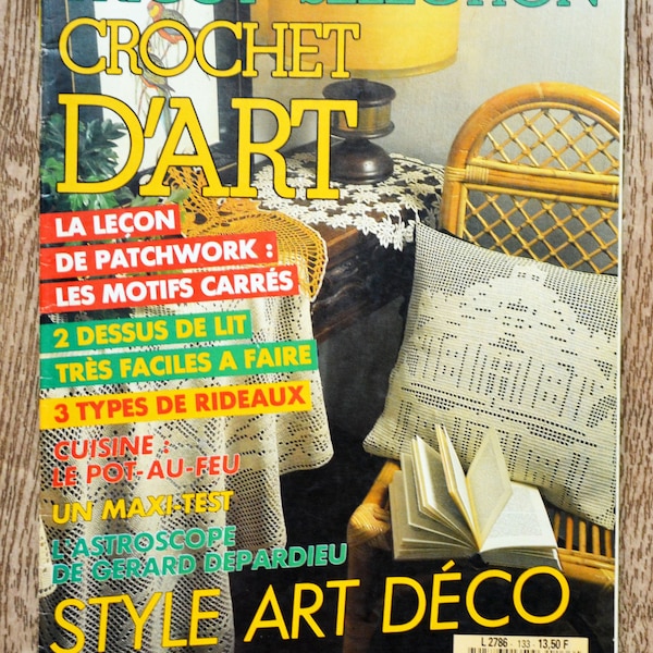 Magazine Tricot sélection / Crochet d'art 133, magazine crochet, patron crochet, napperon en crochet, rideaux en crochet, coussin en crochet