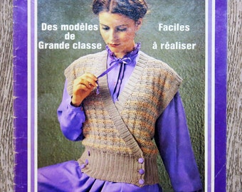 Magazine Tricots chics 210, magazine vintage, magazine tricot, tricot vintage, patron tricot, pull vintage, pull femme, tricot enfant