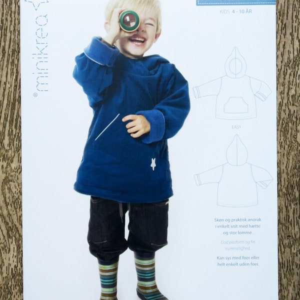 Minikrea sewing pattern pouch 30500 / Children's anorak 4-10 years old, children's pattern, coat pattern, children's jacket pattern, children's anorak pattern