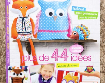 Magazine Sandra créatif 14, magazine couture, magazine couture, magazine tricot, doudou hiboux, doudou renard, magazine crochet, pull