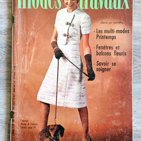 Magazine Modes & Travaux 844 - Avril 1971, tricot vintage, crochet vintage, magazine tricot, catalogue tricot, layette vintage