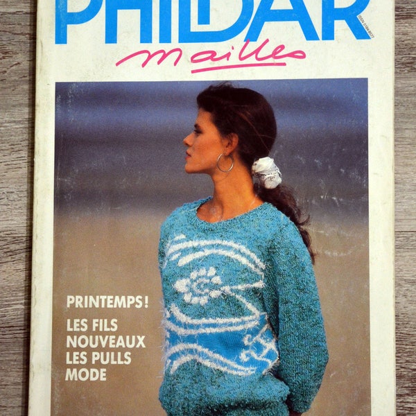 Magazine Phildar Mailles 174, Printemps, magazine tricot, catalogue tricot, tricot vintage, tricot été, tricot femme, pull été
