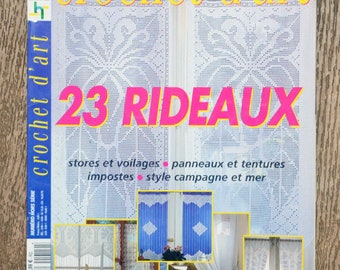 Rideau Crochet Main Artisanat Français Sylvette Raisonnier - Modèle Falbala - Blanc